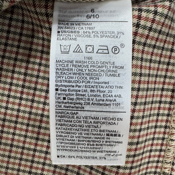 EUC Gap Pencil Midi Skirt In Brown & Tan Check Women's 6 Academia - Picture 12 of 13